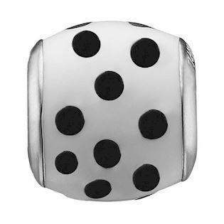 Christina Collect 925 sterling silver Spots of Dream White ball with black dots in mother of pearl, model 623-S110
